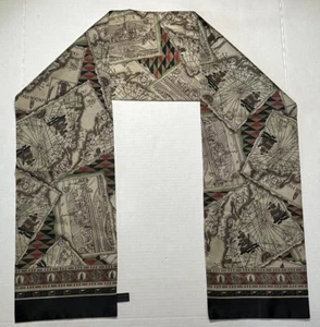 London Fog Beige Silk Ascot Scarf Traveler, Ship Nautical 8"x 58” Vintage - Picture 1 of 11