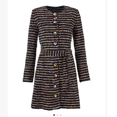 CABI Headline Tweed Topper Jacket Black Multicolor Floral Sz 6 #5660 NWOT - Image 1 of 4