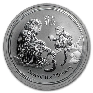2016 50 CENT AUSTRALIA YEAR OF THE MONKEY SILVER COIN 1/2 OUNCE .999 BU - Picture 1 of 2
