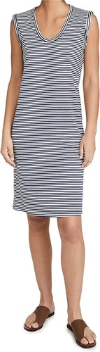 Theory 282973 Abito donna con polsini scoop blu scuro bianco intenso taglia large