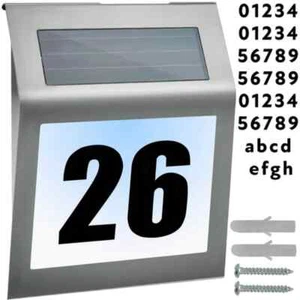 Solarhausnummer LED Solar Hausnummernleuchte Beleuchtete Hausnummer Neu - Bild 1 von 8