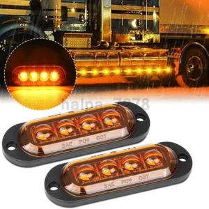 2X Universal Truck Trailer Amber LED Side Marker Light Clearance Lamp Waterproof - Picture 1 of 12