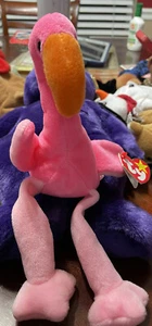 Ty Beanie Babies Pinky the Flamingo Plush Toy - Picture 1 of 6