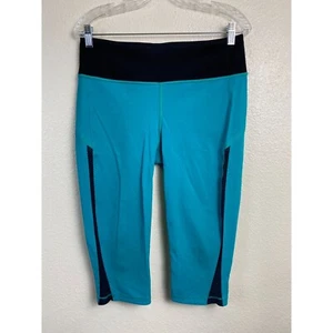 LULULEMON Calzas Cortas Capri Zancada Suave Talla 10 Aqua Teal Ropa Activa - Imagen 1 de 10
