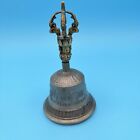 Vintage Gun Metal Handcrafted Engraved Solid Unique Shape Temple Bell