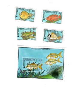 British Virgin Islands 1990 Fishes set including mini-sheet mint - Picture 1 of 1