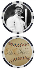 EDDIE COLLINS - BASEBALL LEGEND - ATHLETICS - POKER CHIP - ***SIGNED***