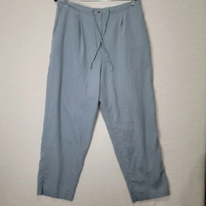 VTG GUC Women's 20W WORTHINGTON Blue Linen Blend Drawstring Stretch Waist Pants - Picture 1 of 18