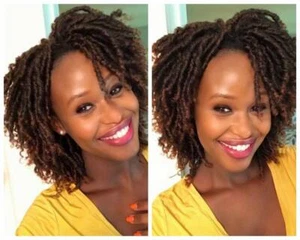 Short Dreadlocks Twist Wig for Black Women Synthetic Braided Crochet Curly Hair - Picture 1 of 12