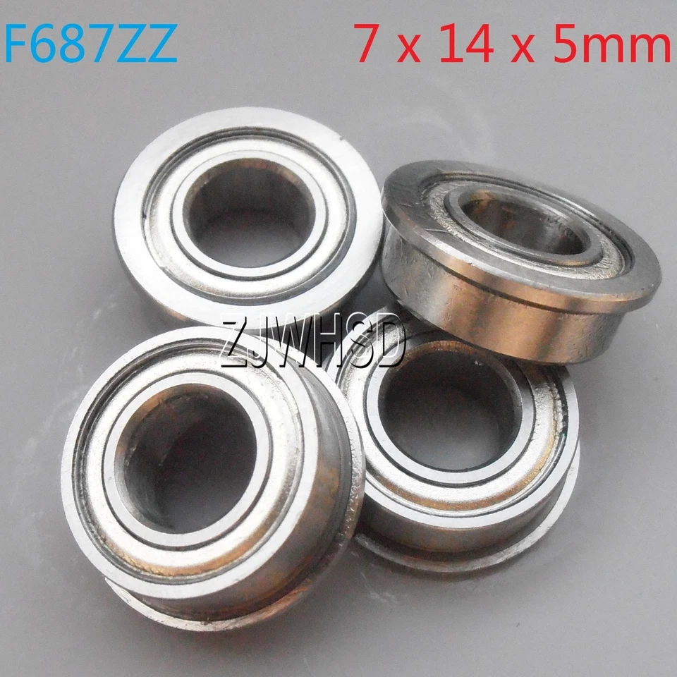 4pcs F687zz Sealed Flange Bearing ID: 7 OD: 14 W: 5 mm for TAMIYA TRAXXAS RC DIY - Image 1 of 1