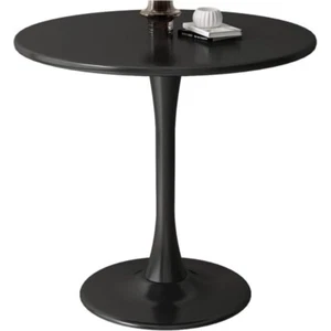 Black Tulip Round Kitchen Table, Modern Dining Table, MDF Top and Steel Base - Picture 1 of 13