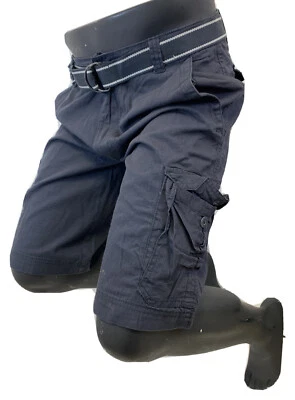 Pantalones cortos para hombre WEAR FIRST CARGO AZUL MARINO LAVADO LAVA MMA 30 32 34 36 ETIQUETA NEGRA NUEVOS CON ETIQUETAS Foto 1 de 4