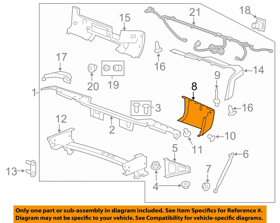 GM OEM Rear Bumper-End Cap Right 15891686 - Image 1 of 2