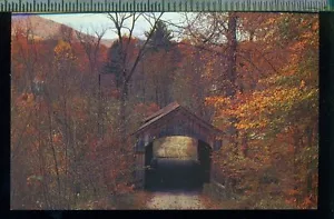 Postal cromada vintage West Townshend VERMONT sin usar PUENTE CUBIERTO ANTIGUO - Imagen 1 de 1