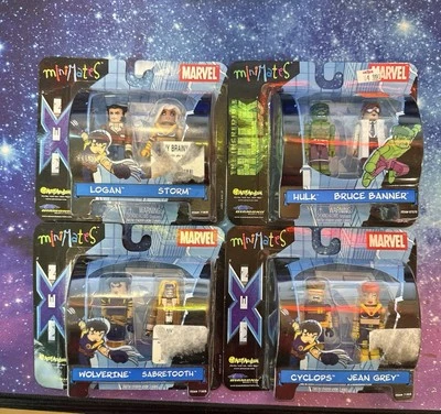 Marvel MiniMates (2003) Lote de 4 X-Men/Incredible Hulk  Foto 1 de 3