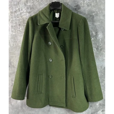 J Jill Olive Green Wool Blend Pea Coat sz XL (15697) - Image 1 of 3