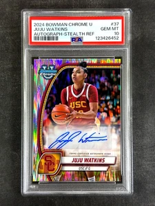 2024 Bowman Chrome U #37 Juju Watkins Auto Stealth Refractor Rookie PSA 10 gemas - Imagen 1 de 2