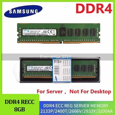 Samsung 8GB Server RDIMM RAM DDR4 2133MHz 2400MHz 2666MHz 3200MHz ECC RECC Lot - Bild 1 von 4
