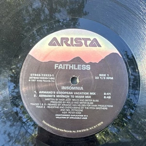 Faithless Insomnia 12” Vinyl 1995 Trance House Monster Mix - Imagen 1 de 6