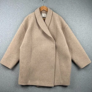 Oak + Fort Wollmischung Mantel Damen M lang creme Wickelknopf Oversized Pea Coat - Bild 1 von 9