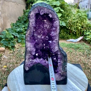 23.67LB Natural Amethyst Geode Quartz Crystal Cluster Cathedral Energy healing - Picture 1 of 19
