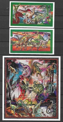 Guyana 1996 Wildlife Prehistoric Fauna Dinosaur 3 compl MS + 2 SS MNH - Image 1 of 2