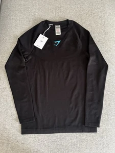 **ECHT** Gymshark Onyx 5.0 Langarm T-Shirt - schwarz/onyxblau - Small - Bild 1 von 2