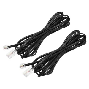 Cable telefónico 2 piezas 9,8 pies cable telefónico 8P4C a 6P4C cable RJ45 a RJ11 negro - Imagen 1 de 6