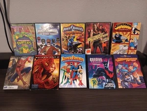 Power Rangers Turtles Batman Street Fighter Spiderman Dvd Lot Blockbuster Case - Picture 1 of 19