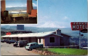 Postal de The Dalles, Oregon EDDY'S MOTEL Columbia River Highway Roadside década de 1960 - Imagen 1 de 2