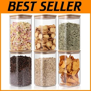 Eco-Friendly Glass Canisters with Bamboo Lid - 50oz - Picture 1 of 8