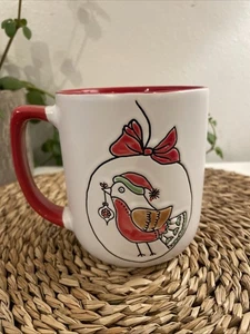 Spectrum Designz 2018 Mug Christmas Bird w/ Ornament Bulb Red Handle 16 Oz - Picture 1 of 6