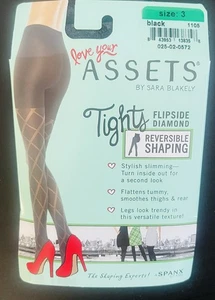 Spanx love your assets Size 3 black flipside diamond tights - Picture 1 of 2