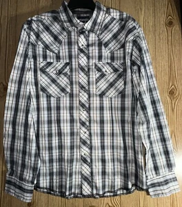 Vintage Wrangler Pearl Druckknopf Knopf Shirt Herren XL kariert - Western & Arbeitskleidung - Bild 1 von 14