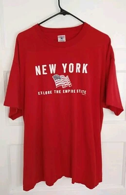 Camiseta vintage NEW YORK EMPIRE STATE ROJA TALLA: XL -- Años 90 / Era Y2K Foto 1 de 4
