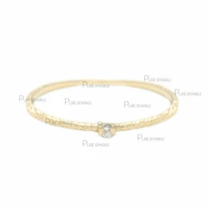 14K Gold 0.02 Ct. Solitaire Lab-Created Diamond Handmade Ring Fine Jewelry - Picture 1 of 1