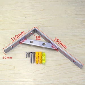 Brackets Wood Triangular Shelf Support Stainless Steel Bracket Thicken 150-300mm - Picture 1 of 4