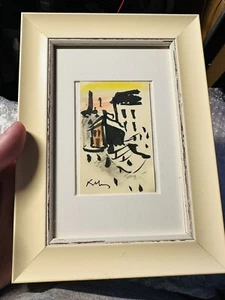 HAROLD RILEY MIXED MEDIA ORIGINAL WORK THE HOUSE ON THE HILL L.S. LOWRY INTEREST - Picture 1 of 4