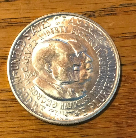 1954 S SILVER WASHINGTON-CARVER HALF DOLLAR BU GEM  FROM ORIGINAL ROLL  #1757 Cover