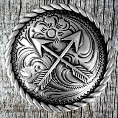 Southwest Round Rope Edge Crossed Arrows 1-1/4" Conchos CON00301-A-AN - Image 1 of 4