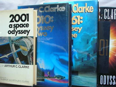 4 Vol 1st Ed Set 1 Signed 2001 2010 2061 3001 SPACE ODYSSEY Arthur Clarke HC/DJ - Image 1 of 4