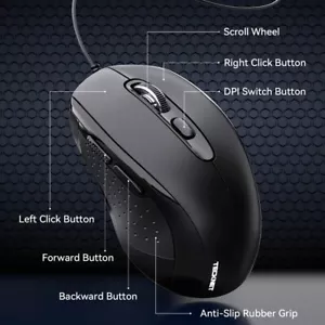 TECKNET ergonomic Design mouse is ergonomically designed. The convex arc design - Picture 1 of 5