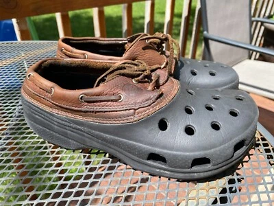 Crocs Islander Pitcrew Boat Shoes Clogs Brown Tan Men's Size 6 Women’s 8 - Image 1 of 4