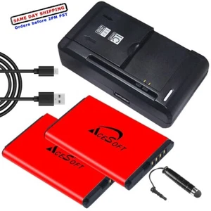 AceSoft 2x 1050mAh Battery Dock Charger Data Cable Pen for MetroPCS LG 450 MS450 - Picture 1 of 1