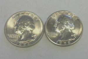 1954-S & 1958 WASHINGTON SILVER QUARTER CHOICE/GEM BU. REDUCED 6/6/25 (2564) - Picture 1 of 2