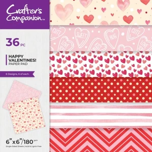 Crafter's Companion - HAPPY VALENTINES DAY - 6"x6" Pad - 36 SINGLE SIDED SHEETS - Picture 1 of 7