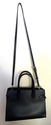 A New Day Satchel Crossbody Handbag Purse Bag Black Faux Leather Zipper Closure - Image 1 of 4