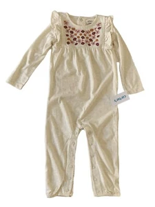 Carter's Baby Girl Jumpsuit Romper Pant Coverall EMBROIDERED FLOWERS 24 M - Picture 1 of 9