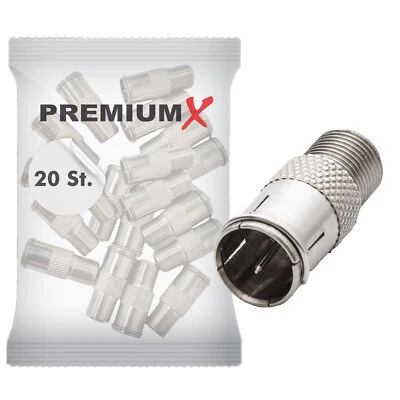 20x F-Quickstecker auf F-Buchse F-Schnellstecker SAT Schnellverbinder F-Stecker - Bild 1 von 4