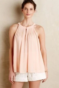 Anthropologie Pintucked Halter Tank di Sunday in Brooklyn - Taglia S Petite (Rosa) - Foto 1 di 10